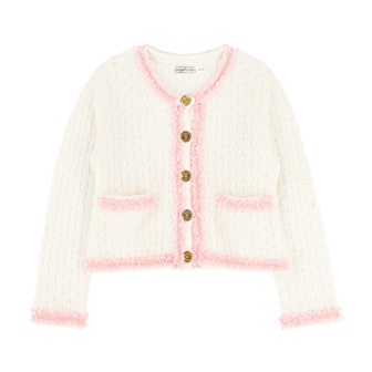 Angel&#039;s Face Freida Knitted Jacket snowdrop/pink