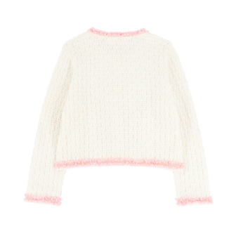 Angel&#039;s Face Freida Knitted Jacket snowdrop/pink