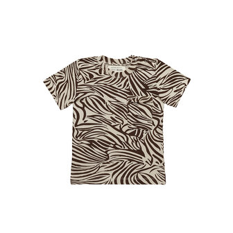 Little Indians Boxy Tshirt Zebra - Fondue Fudge