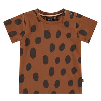 Babyface baby boys T-shirt bruin met giraffen stippen