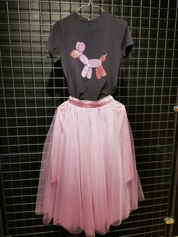 The New T-shirt zwart pajetten roze