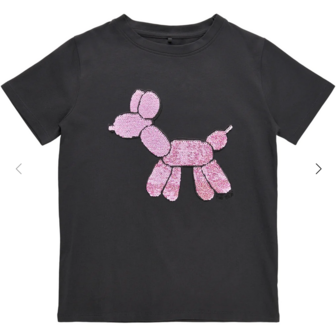The New T-shirt zwart pajetten roze