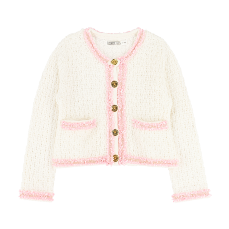Angel's Face Freida Knitted Jacket snowdrop/pink