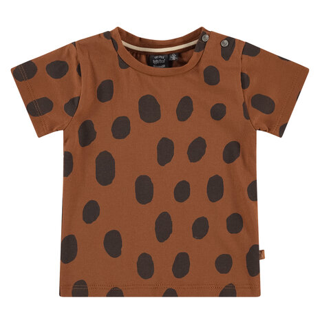 Babyface baby boys T-shirt bruin met giraffen stippen