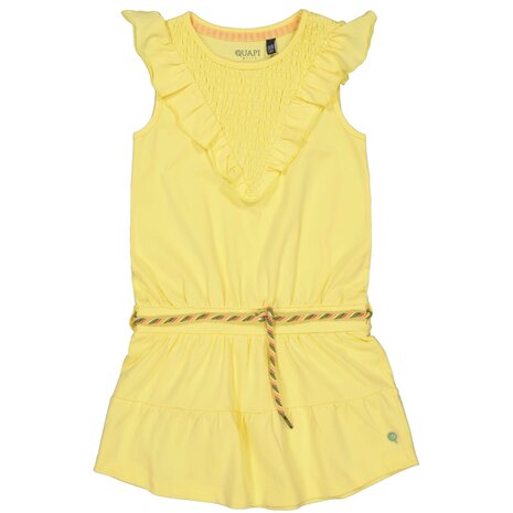 Quapi Z23 meisjes kleedje geel met ruffels